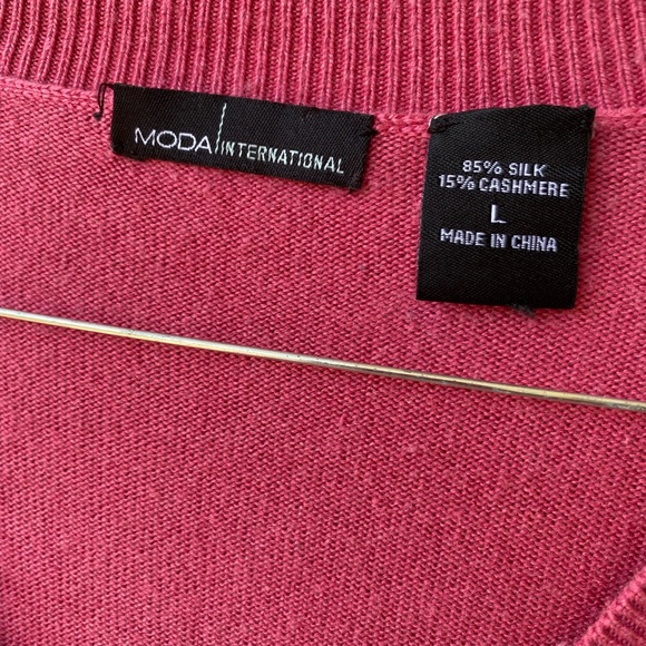 Moda International Cashmere and Silk Womens Pullover Sweater Women’s size L - Picture 6 of 7